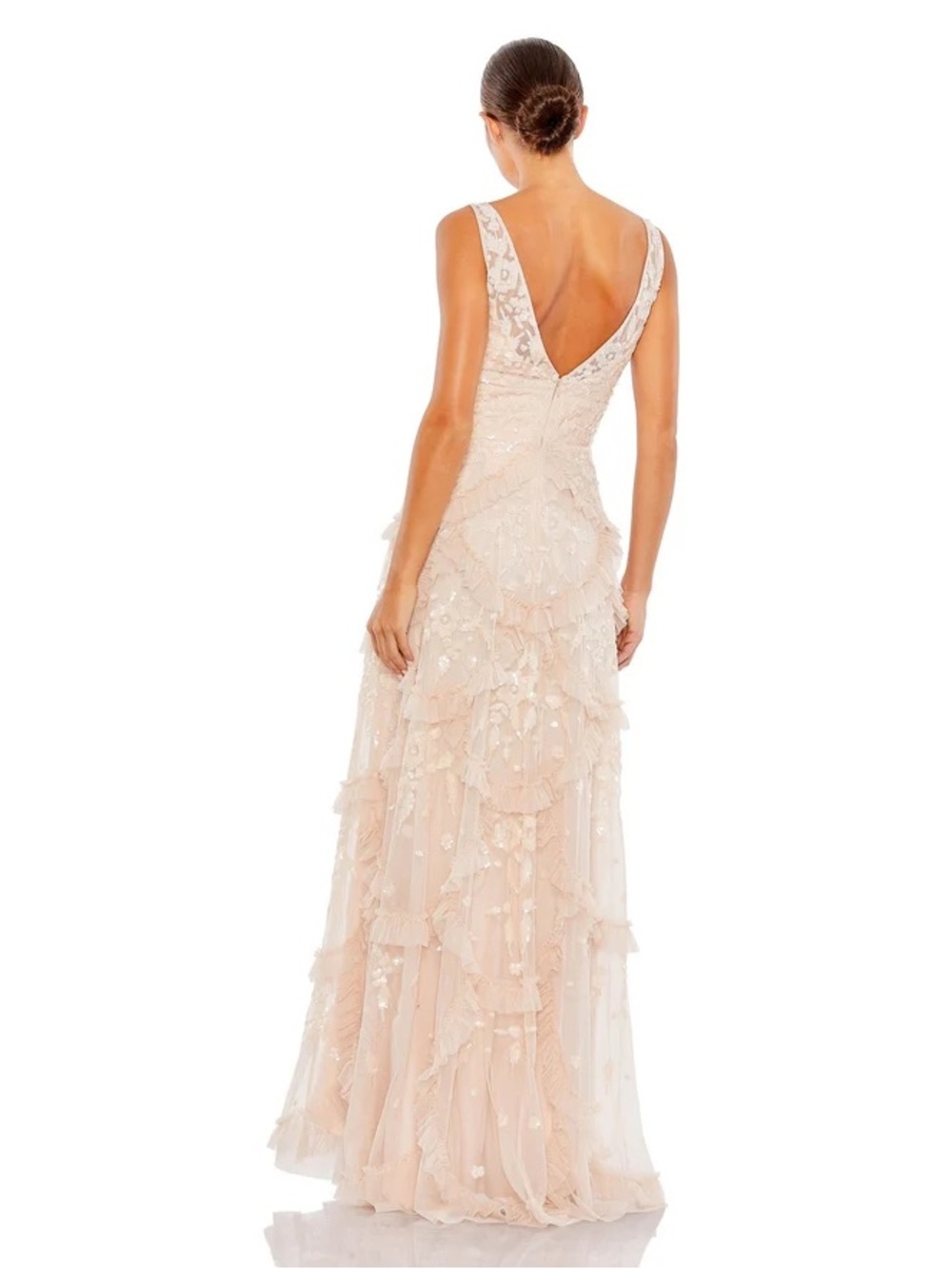Mac Duggal Sequined Ruffle Maxi Dress - Picture 2 of 3